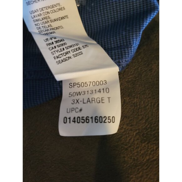 Van Heusen Mens Big & Tall Stretch Wrinkle-Free Short Sleeve Button-Up Shirt Nav - Picture 10 of 11